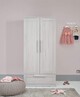 Atlas 4 Piece Cotbed with Dresser Changer, Wardrobe, and Essential Pocket Spring Mattress Set- White image number 11